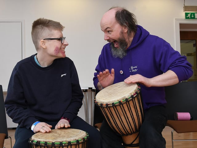 A drumming workshop.