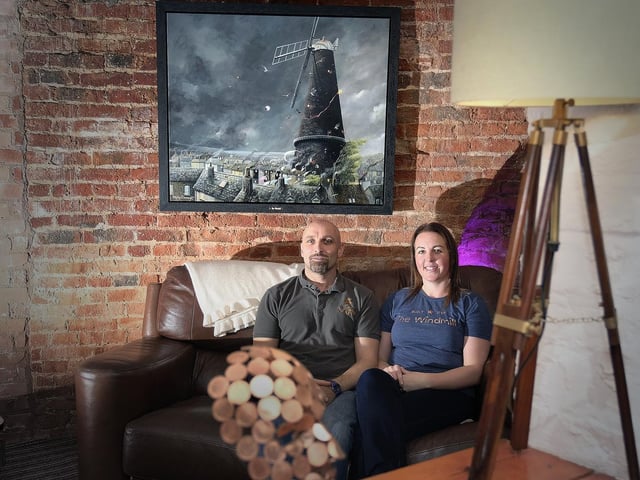 Owners Andy Jameson and Nicola Parker in the reception area.
