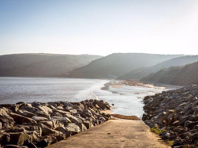 The fabulous beach at Runswick Bay