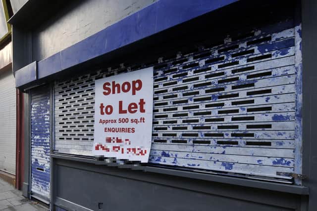 Empty premises in Scarborough. Stock photo.