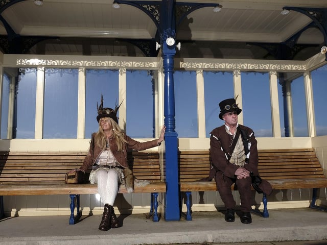 Enjoying a little shelter from the Whitby wind.