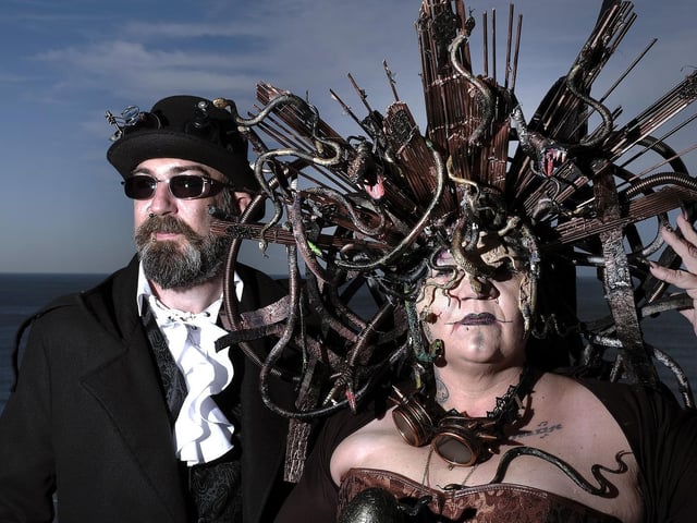 An impressive headdress on display.