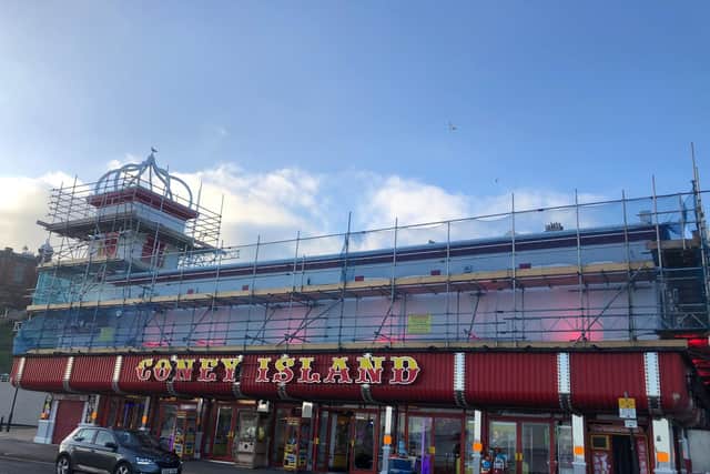 The exterior of the arcade being given a makeover. Picture: JPI Media