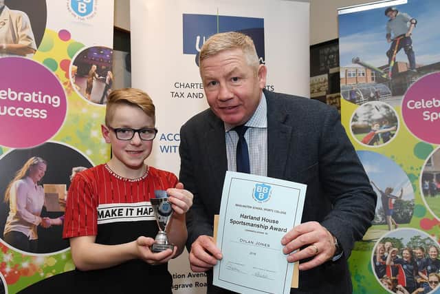 Dylan Jones won the Harland House Sportsmanship Award, presented by Jon Rowbottom, of Lloyd Dowson