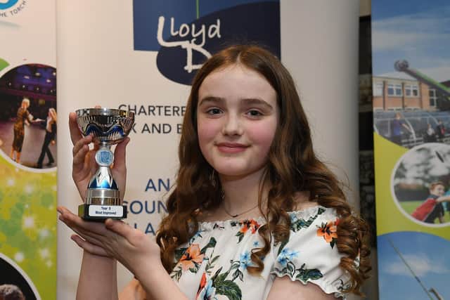 Ava Smales won the Year Nine Most Improved Girl award