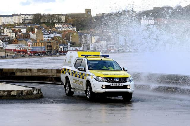 Coastguards on patrol during Storm Ciara. Picture: JPI Media/ Richard Ponter