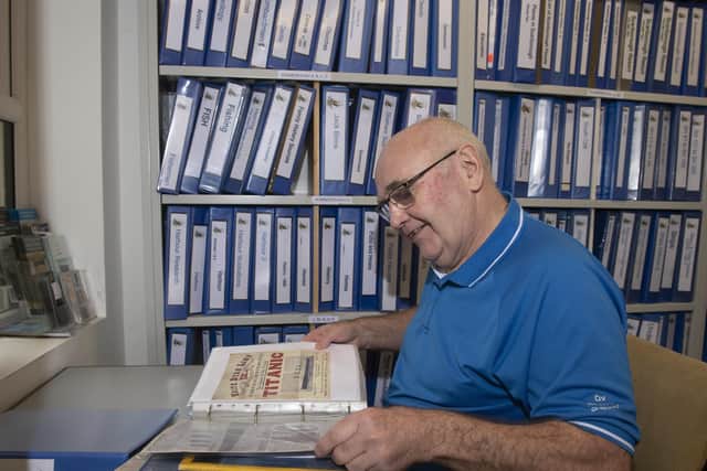 Les doing some research at the Maritime Heritage Centre.