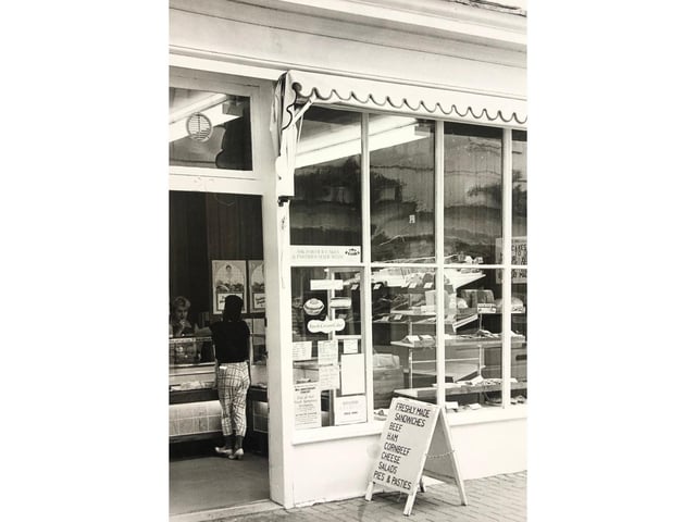 Delicious bread and cakes on display at Carlines bakery. This store is opposite Boddy's Cafe.