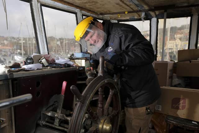 Heath at work on the ship. Picture: JPI Media/ Richard Ponter