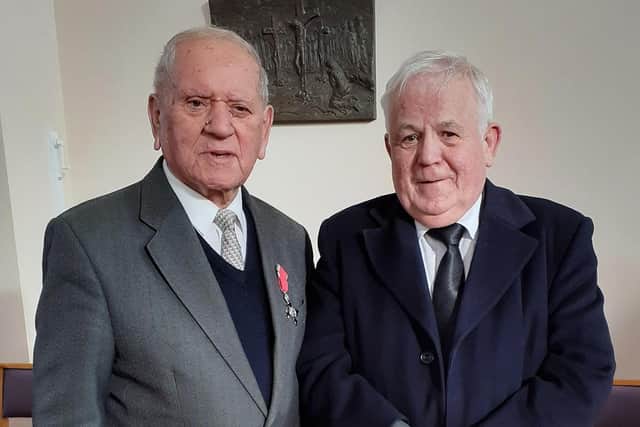 Cllr Jim Clark, right, with Auschwitz survivor Arek Hersh. Picture: North Yorkshire County Council