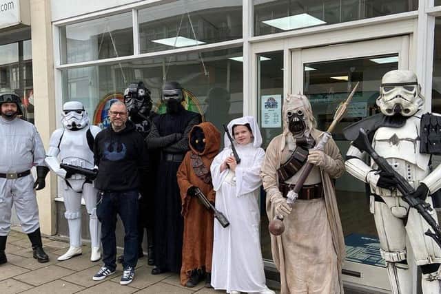 Scarborough Garrison come out in force to support Dan Stone's business at the opening. Picture from Scarborough Garrison.