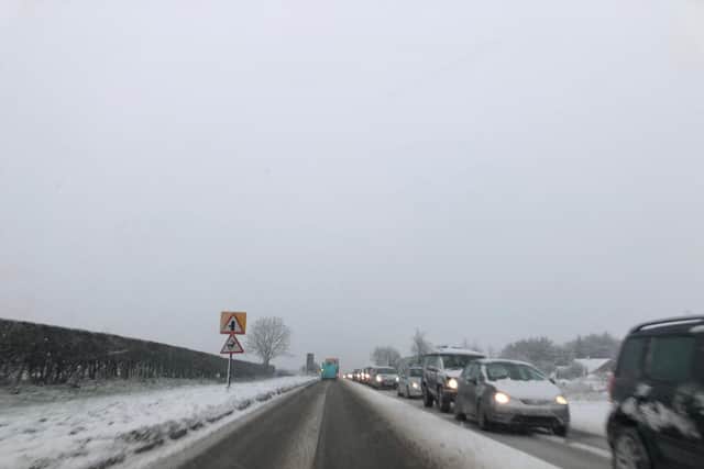 Cars queuing down Racecourse Road on the way into Scarborough. Picture: JPI Media