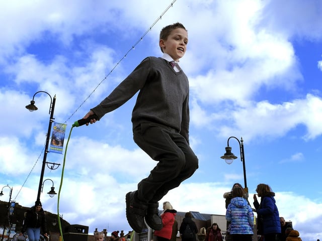 Spencer Taylor has fun on the Foreshore.