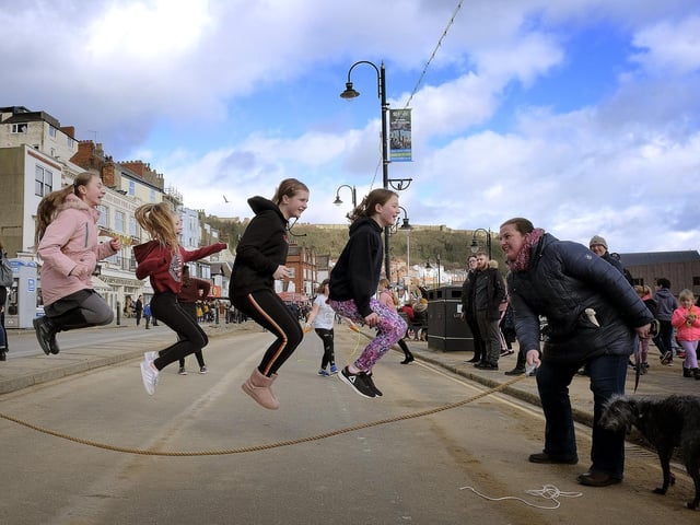 Traditional long rope skipping.