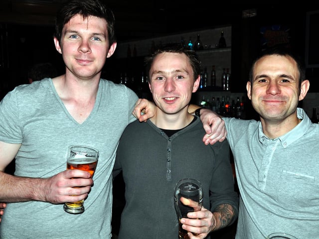 Rob, Paul and Brian share a drink in Blue Lounge.