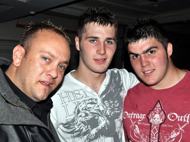 Dom, Jamie and Dom ready for the dancefloor in Quids Inn.