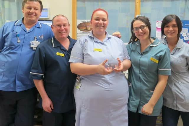 Honoured: Staff from Beech Ward at Scarborough Hospital with their Star Award.