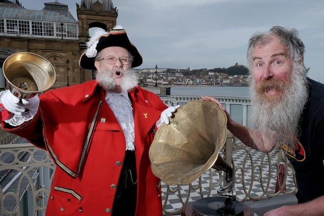 Scarborough Town Crier David Birdsall with co organiser Anthony Springall.