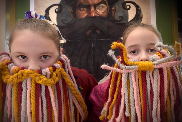 Lola and Phoebe Waddington get into the spirit of the day.