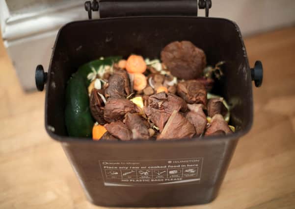 In the East Riding, residents have kitchen caddies and brown bins to put their food waste in for collection. Garden waste is also placed in the same brown bin. Photo: PA Images.