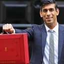 Chancellor Rishi Sunak poses for the cameras outside Downing Street. Pic: PA