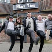 From left David Colyer, Angela Evans, Michael Westlund, Paul Place and Landlord Barrie Creaser. Picture by Richard Ponter
