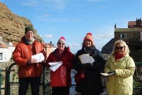 Staithes residents are campaigning to save the villages postal workers: L-R: Mike Floate, Hazel Hickman, Jo Floate, Christie Rogers