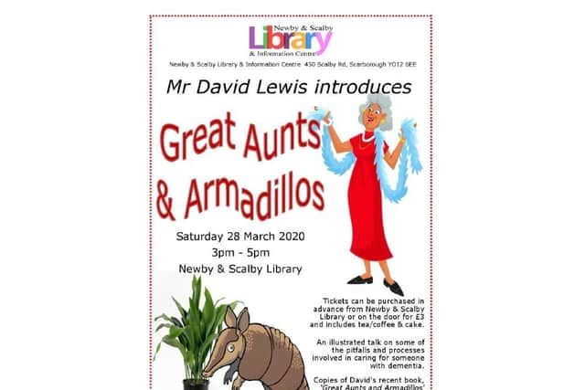 The Great Aunts and Armadillos Event which has been postponed.