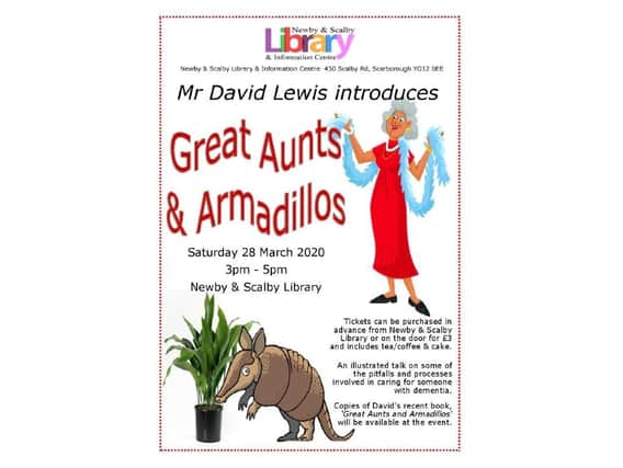 The Great Aunts and Armadillos Event which has been postponed.