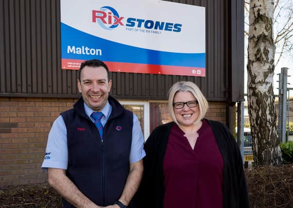 New depot manager Paul Clappison is pictured with Ann-Marie Shaw at Rix’s Malton York Road site.