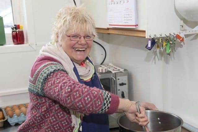 Trish Kinsella hard at work in the Rainbow Centre kitchen