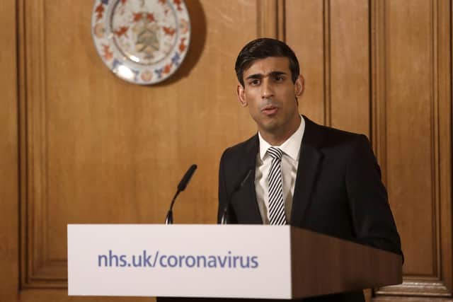 Chancellor Rishi Sunak gives a press conference on coronavirus. Photo: PA