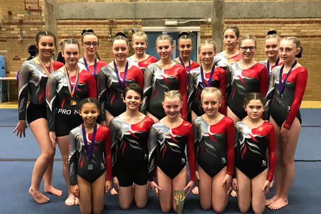 The full Headlands School team line up at the Yorkshire finals at Hull.