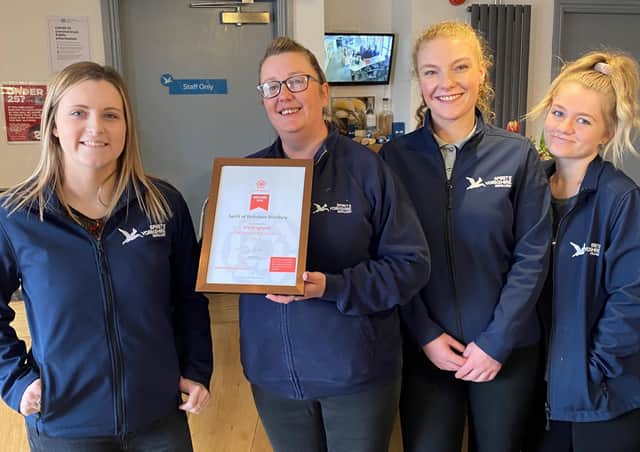 Spirit of Yorkshire’s India Bowtell, Claire Ball, Nicola Wootton and Shannon Miller with the award.