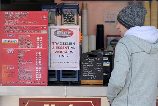 Some cafes only serving takeaway to key workers on South Bay. Picture: JPI Media/ Simon Hulme