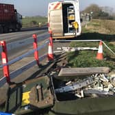 Phone line cabinet destroyed at Staxton