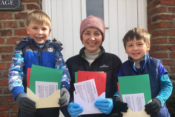 Kerry Fieldhouse with her sons Jay and Evin