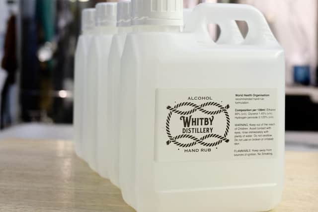 Whitby Gin's alcohol hand rub.