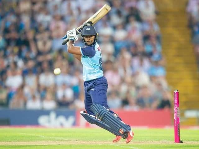SEASON DELAY: Yorkshire's Nicholas Pooran hits out against Lancashire last season. Picture by Allan McKenzie/SWpix.com Copyright: SWpix.com (t/a Photography Hub Ltd)