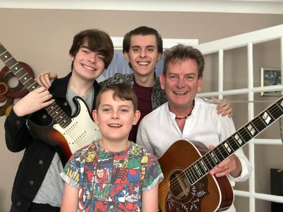 Thank you: Jayden Dunwell, Callum Dunwell, Adam North, 50 and Benjamin Dunwell put the video together to thank their mum and other NHS workers.