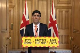 Chancellor Rishi Sunak during a media briefing in Downing Street, London, on coronavirus. Photo: PA