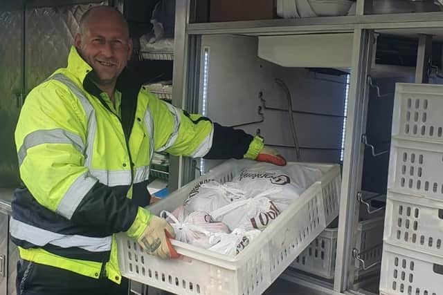 Cooplands delivering food parcels to homes and the NHS.