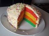 Michelle Eccles made this colourful cake, with the sponge in the middle coloured too.