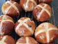 It isn't Easter without some hot cross buns, these ones home made by Rachel Delaney.