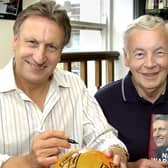 John Fawcett, right, with former Scarborough FC boss Neil Warnock