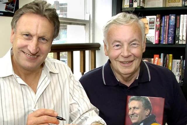 John Fawcett, right, with former Scarborough FC boss Neil Warnock