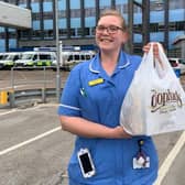 NHS staff with a Coopland's delivery. Picture from Cooplands.