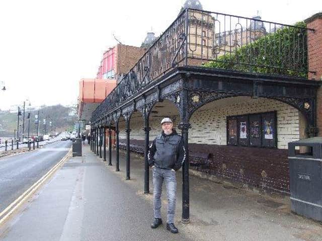 Local history buff and biker Phil Hibbard has succeeded in winning listed status for a popular Scarborough seafront seating shelter.
