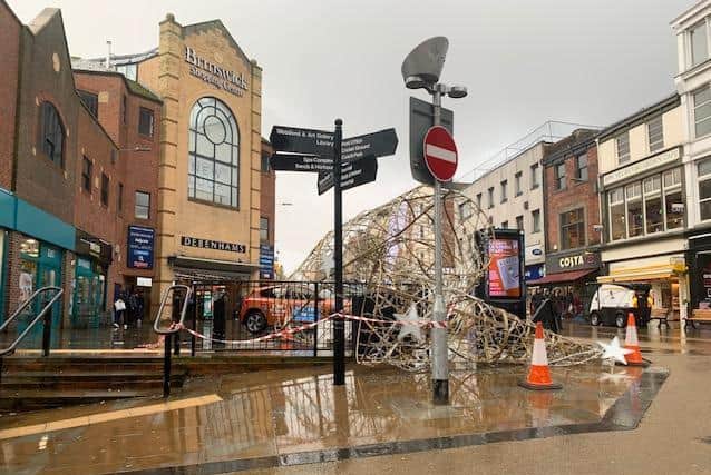 The damaged Christmas tree. Picture: JPI Media