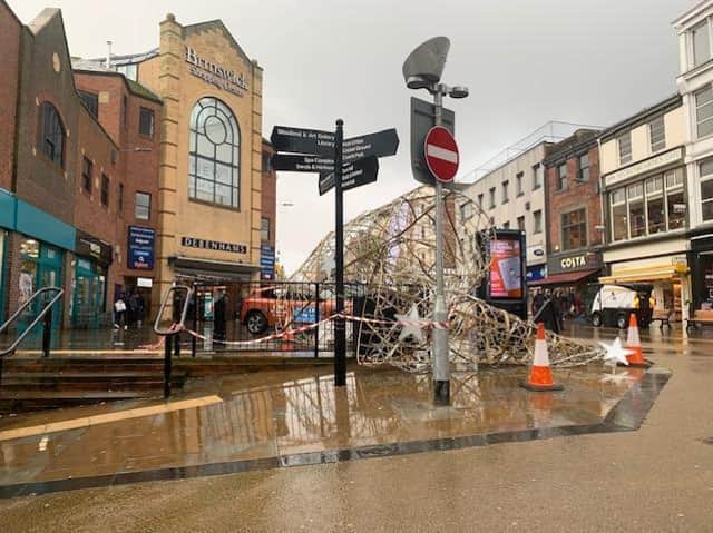 The damaged Christmas tree. Picture: JPI Media